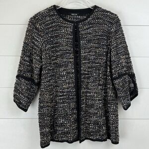 Misook Boucle Tweed Cardigan Jacket Knit‎ Career Professional women large